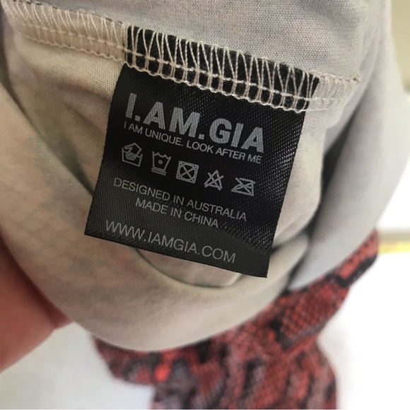 I.AM.GIA.NEW Bodysuit Snake Print Mock Neck Stretch Long Sleeve High Leg Animal - Picture 7 of 15